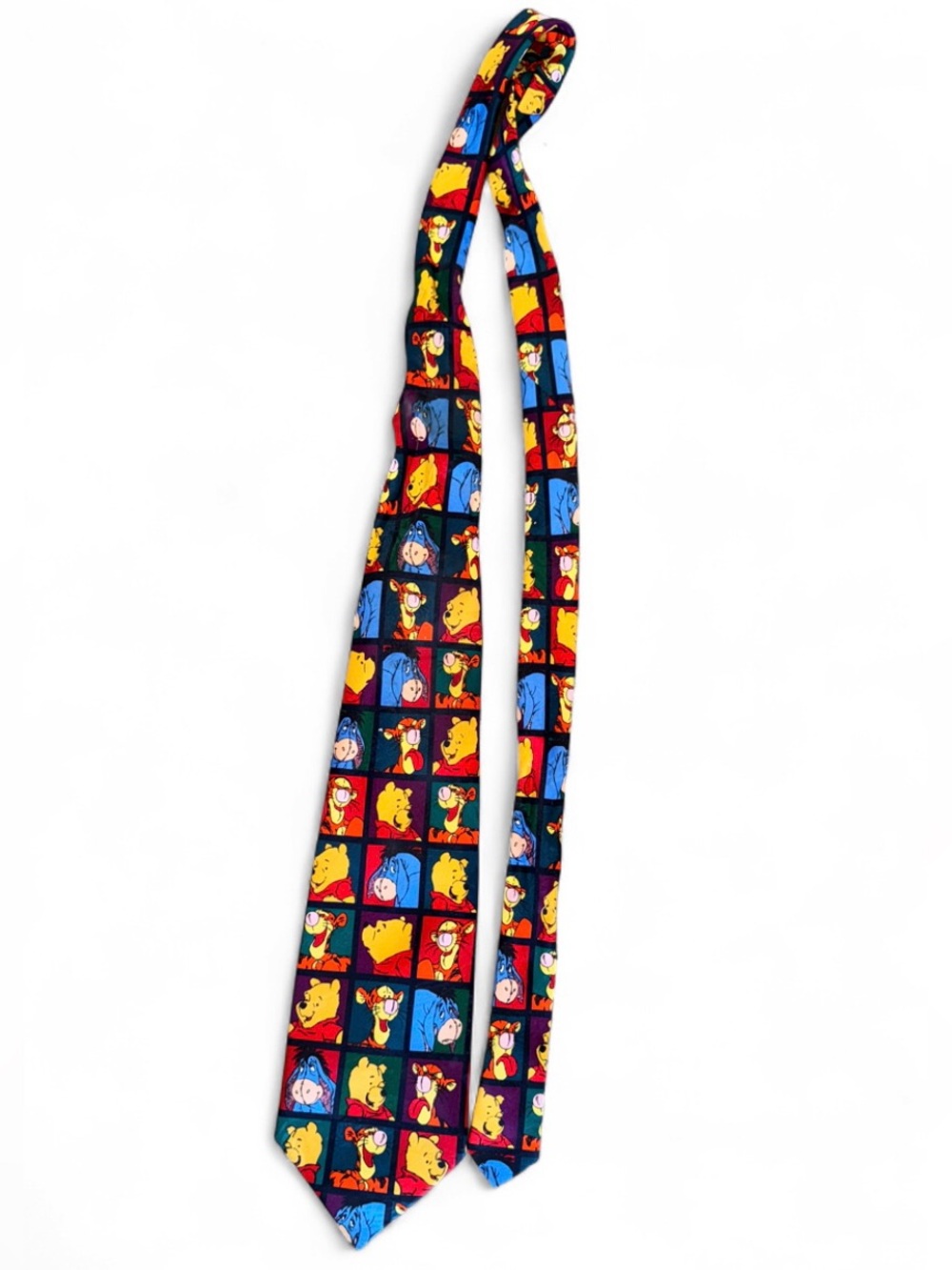 Vintage Disney Colorful Winnie The Pooh Bear, Tigger, Eeyore Men’s Necktie Y2K